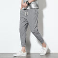 Img 3 - Summer Men Line Ankle-Length Pants Loose Cotton Blend Casual Solid Colored Slim-Fit Pants