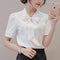 Img 13 - Women Korean Shirt Trendy Slim Look Plus Size Short Sleeve Casual Chiffon Blouse