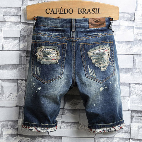 Img 8 - Summer Denim Pants Men knee length Ripped Shorts Trendy Teens