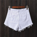 IMG 113 of High Waist Ripped Denim Shorts Women Summer Burr Plus Size Pound Loose A-Line Hot Pants Shorts