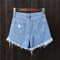 IMG 111 of High Waist Ripped Denim Shorts Women Summer Burr Plus Size Pound Loose A-Line Hot Pants Shorts