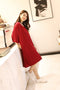 IMG 104 of Summer Plus Size Women Modal Korean Loose Short Sleeve Dress Mid-Length Pyjamas Sleepwear