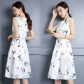 Img 3 - Summer Women Korean Printed Mid-Length Sleeveless Dress Flare Trendy A-Line Dress