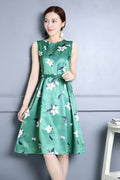 Img 7 - Summer Women Korean Printed Mid-Length Sleeveless Dress Flare Trendy A-Line Dress