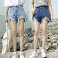 Img 5 - Denim Shorts Women High Waist Korean Loose Student All-Matching Niche Black Burr Hot Pants