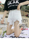 IMG 102 of Denim Shorts Women High Waist Korean Loose Student All-Matching Niche Black Burr Hot Pants Shorts