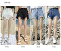 IMG 108 of Denim Shorts Women High Waist Korean Loose Student All-Matching Niche Black Burr Hot Pants Shorts