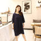 Summer Plus Size Women Modal Korean Loose Short Sleeve Dress Mid-Length Pyjamas Sleepwear