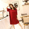 Summer Plus Size Women Modal Korean Loose Short Sleeve Dress Mid-Length Pyjamas Sleepwear