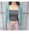 IMG 107 of Inspired Elegant Slim Look Brushed Cotton Cardigan Long Sleeved Short Shawl Tops Women Matching Outerwear