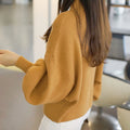 Img 1 - Korean College Half-Height Collar Pullover Women Loose Lantern Sleeve Sweater