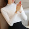 Korean Half-Height Collar Slim Look Knitted Matching Solid Colored Long Sleeved Tops Matching Sweater Women Outerwear