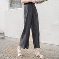 Img 10 - Pleated Loose Slim-Look Wide Leg Women Ankle-Length Thin Breathable Casual Pants