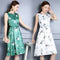 Img 2 - Summer Women Korean Printed Mid-Length Sleeveless Dress Flare Trendy A-Line Dress