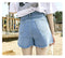 IMG 124 of Denim Shorts Women High Waist Korean Loose Student All-Matching Niche Black Burr Hot Pants Shorts