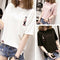 Img 1 - Summer Plus Size Korean Cotton Short Sleeve T-Shirt Women Loose Student Embroidery All-Matching Half Sleeved Tops