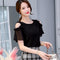 Img 3 - Korean Slim Look Plus Size Shirt All-Matching Casual Chiffon Women Blouse
