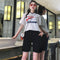 Img 3 - Gym Shorts Women Korean Loose Harajuku BF Student Pants Solid Colored Jogging Wide Leg Casual Bermuda Shorts