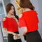 Img 7 - Korean Slim Look Plus Size Shirt All-Matching Casual Chiffon Women Blouse
