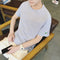 Img 2 - Summer Korean Men T-Shirt Short Sleeve Round-Neck Slim Look Half Sleeved  Thin T-Shirt