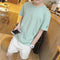 Img 9 - Summer Korean Men T-Shirt Short Sleeve Round-Neck Slim Look Half Sleeved  Thin T-Shirt