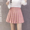 Pleated Women Student Korean All-Matching High Waist A-Line Chequered Skirt