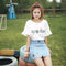 Korean White Short Sleeve T-Shirt Women Loose INS Flare Sleeves Summer All-Matching Tops T-Shirt