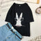 Img 10 - Korean College Printed Loose Women Student Round-Neck Short Sleeve All-Matching Tops Slim-Look T-Shirt