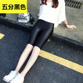 Img 6 - Thin Gloss Pants Women Outdoor Black Slim Fit Slim-Look Mid-Length Three Quarter Ankle-Length Step-Over Leggings
