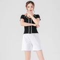 Img 3 - Summer Elderly Women Pants Mid-Length Stretchable Cotton Blend Plus Size High Waist Elastic Cozy Shorts