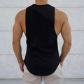 IMG 114 of Muscle Sporty Tank Top Men Fitting Jogging Training Tops Sleeveless Stretchable Spliced Fitness Tank Top