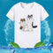 Summer Couple Short Sleeve T-Shirt Half Sleeved Cartoon Tops Trendy Stylish T-Shirt
