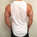 Img 3 - Muscle Sporty Tank Top Men Fitting Jogging Training Tops Sleeveless Stretchable Spliced Fitness