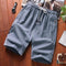 Shorts Men Pants Casual Mid-Length Flaxen Cotton Beach Summer Thin Young Trendy Jodhpurs Slim Look Shorts