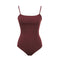 IMG 118 of Korea Elegant Sexy Vintage Burgundy Bare Back Strap Slim Look One-Piece Swimsuit Women Swimwear