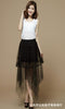 Img 8 - Skirt Korean Slim Look Mesh Mid-Length Translucent Sexy High Waist  Skirt