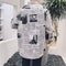 Img 3 - Hong Kong Men Vintage Printed Long Sleeved Shirt Summer Harajuku Student Loose Casual Men Shirt