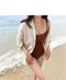 IMG 108 of Korea Elegant Sexy Vintage Burgundy Bare Back Strap Slim Look One-Piece Swimsuit Women Swimwear