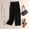 Img 8 - Cotton Blend Women Wide Leg Pants Line Thin Casual OLUniform Loose Ankle-Length