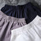 Img 2 - Art Plus Size Loose Solid Colored Cotton Blend Cropped Pants Wide Leg Women Elastic Waist Summer