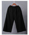 IMG 115 of Art Plus Size Loose Solid Colored Cotton Blend Cropped Pants Wide Leg Women Elastic Waist Summer Pants