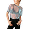 Img 4 - Popular Europe Laser Mesh Short Sleeve T-Shirt Casual Sexy Translucent Tops Women