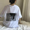 Plus Size Women Loose Korean Short Sleeve T-Shirt All-Matching Teens Printed Trendy Tops T-Shirt