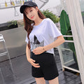 Img 7 - Pregnant Woman Pants Summer Stretchable Cotton Korean Casual Leggings Fitted Outdoor Slim Look Shorts Track