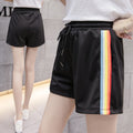 Img 2 - Minimalist Mix Colours Casual Gym Shorts High Waist Loose Slim-Look Wide Leg Women Track Student Trendy Shorts