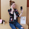 IMG 123 of Thin Printed Baseball Jersey Long Sleeved Stand Collar Student Cardigan Jacket Women Outerwear