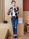 IMG 109 of Thin Printed Baseball Jersey Long Sleeved Stand Collar Student Cardigan Jacket Women Outerwear