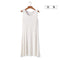 Img 6 - Summer Modal Korean Slimming Slim-Look Plus Size Mid-Length Flare Solid Colored Singlet Dress