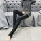 Img 1 - Thin Plus Size High Waist Stretchable Women Pants Black Slim Fit Fitted Gloss Outdoor Ankle-Length Leggings