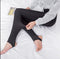 Img 2 - Thin Plus Size High Waist Stretchable Women Pants Black Slim Fit Fitted Gloss Outdoor Ankle-Length Leggings